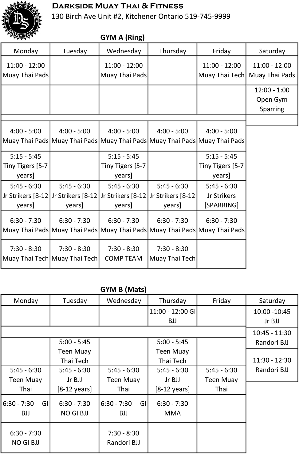 schedule